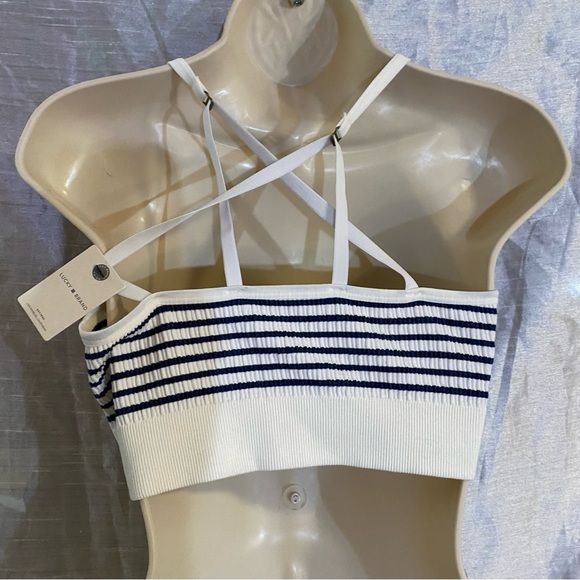 Lucky Brand Bralette SZ XL, NWT, crisscross double strap, soft cups comfy - Picture 2 of 10
